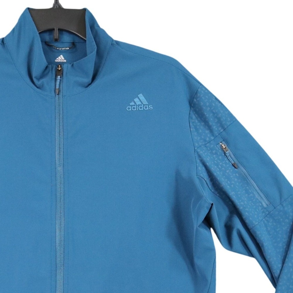 Adidas Energy Running Jacket Mens M Teal Blue Climastorm Windbreaker Performance